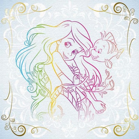 Disney ファブリックパネル　アリエル(dsn-0266)