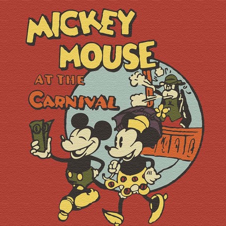 Disney ファブリックパネル　ミッキー&ミニー(dsny-1710-19)