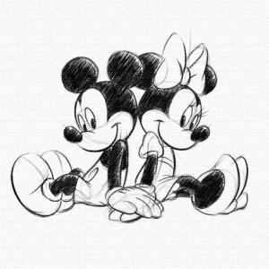 Disney ファブリックパネル　ミッキー&ミニー(dsn-0249)